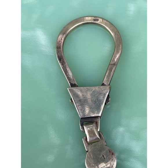 Vintage Sterling Silver Egyptian Key Chain FOB Ankh Cross Hieroglyphics 21 grams - Picture 8 of 15